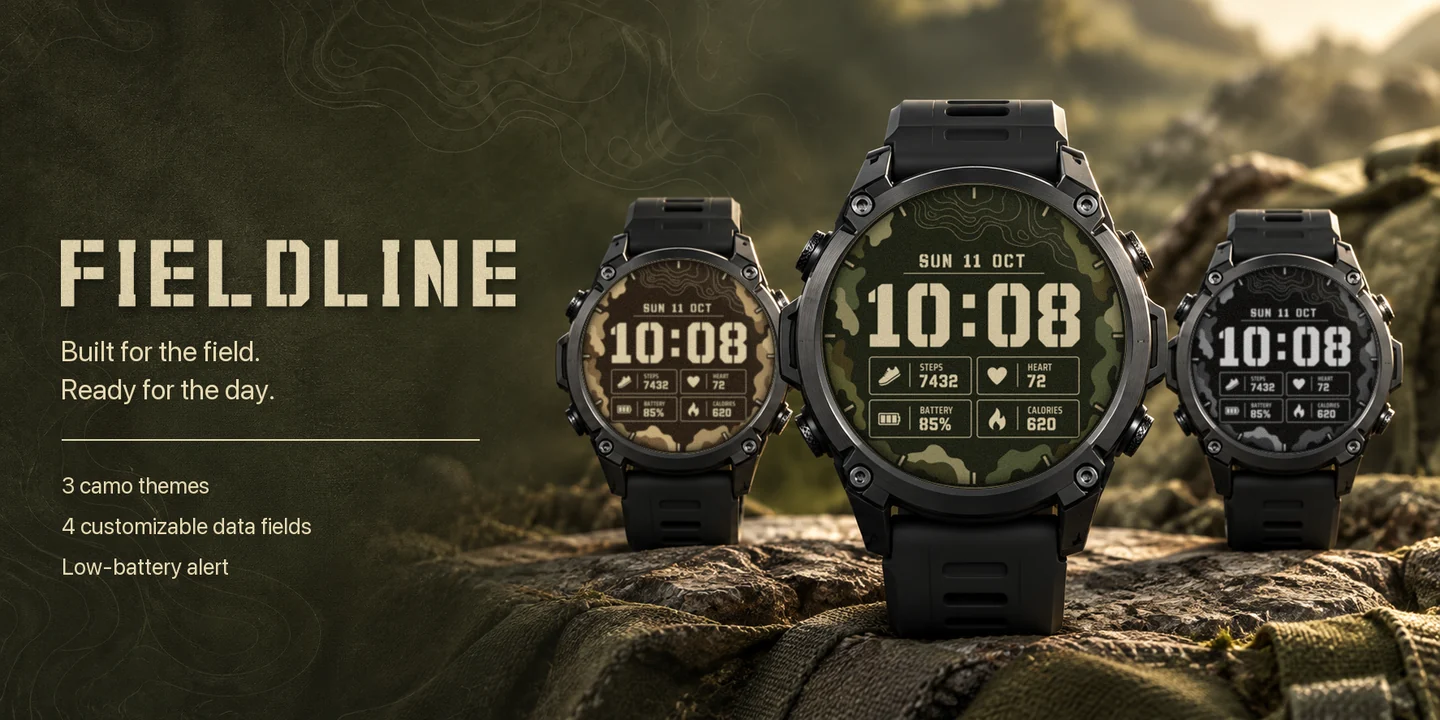 FieldLine sur trois montres : Vert, Désert et Noir