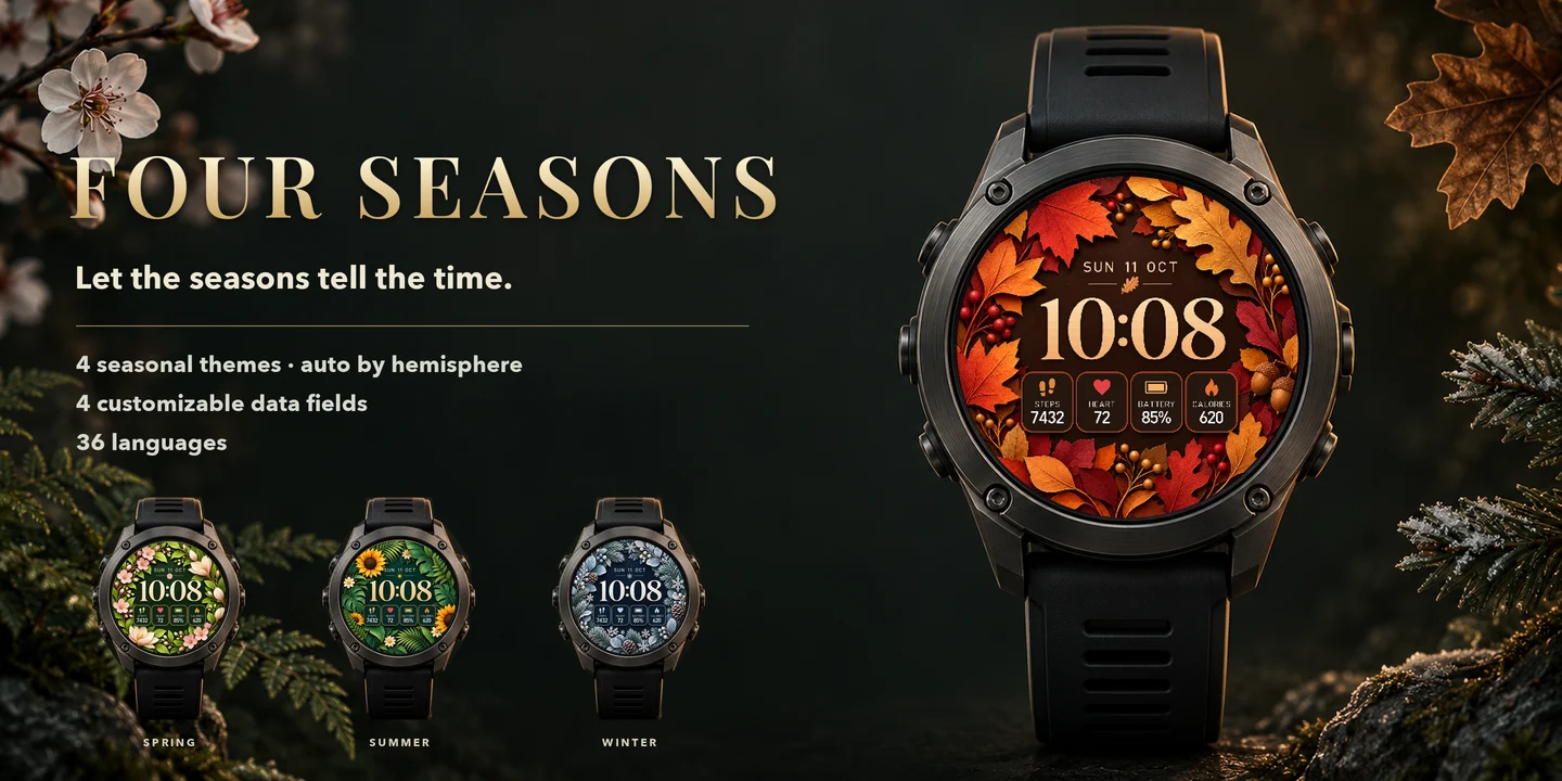 Four Seasons auf vier Uhren: Herbst, Frühling, Sommer und Winter